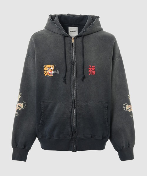 BOWWOW ヴィンテージ加工 パーカー XL ☆ NEW ARRIVAL ! BOW WOW ＜バウワウ＞ / #7 VINYL ZIP HOODIE AGED