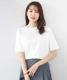 MK MICHEL KLEIN | シルケットフライス半袖カットソー/洗える(Tシャツ/カットソー)