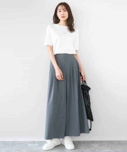 MK MICHEL KLEIN（エムケーミッシェルクラン）の「シルケットフライス半袖カットソー/洗える（Tシャツ/カットソー・レディース・ネイビー/ホワイト・38）」の9枚目の写真