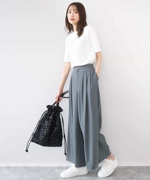 MK MICHEL KLEIN（エムケーミッシェルクラン）の「シルケットフライス半袖カットソー/洗える（Tシャツ/カットソー・レディース・ネイビー/ホワイト・38）」の10枚目の写真