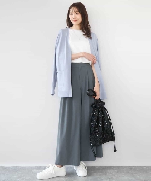 MK MICHEL KLEIN（エムケーミッシェルクラン）の「シルケットフライス半袖カットソー/洗える（Tシャツ/カットソー・レディース・ネイビー/ホワイト・38）」の12枚目の写真