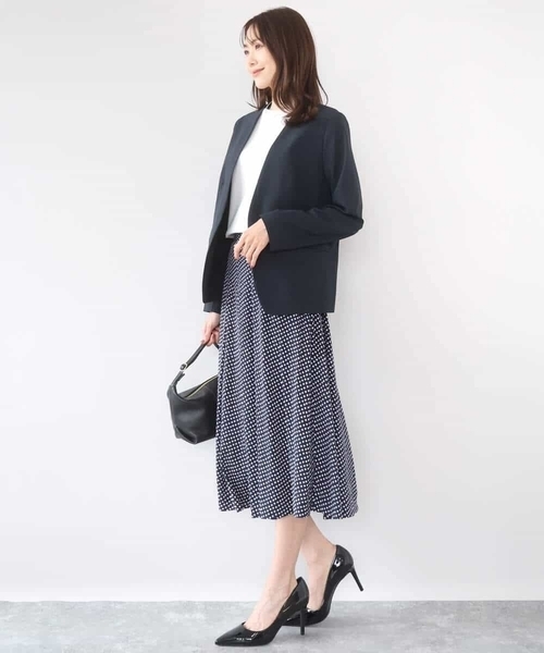 MK MICHEL KLEIN（エムケーミッシェルクラン）の「シルケットフライス半袖カットソー/洗える（Tシャツ/カットソー・レディース・ネイビー/ホワイト・38）」の20枚目の写真