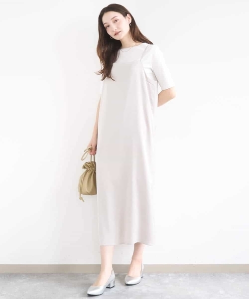 MK MICHEL KLEIN（エムケーミッシェルクラン）の「[洗える]シルケットフライス半袖カットソー（Tシャツ/カットソー・レディース・ネイビー/ホワイト・38）」の3枚目の写真