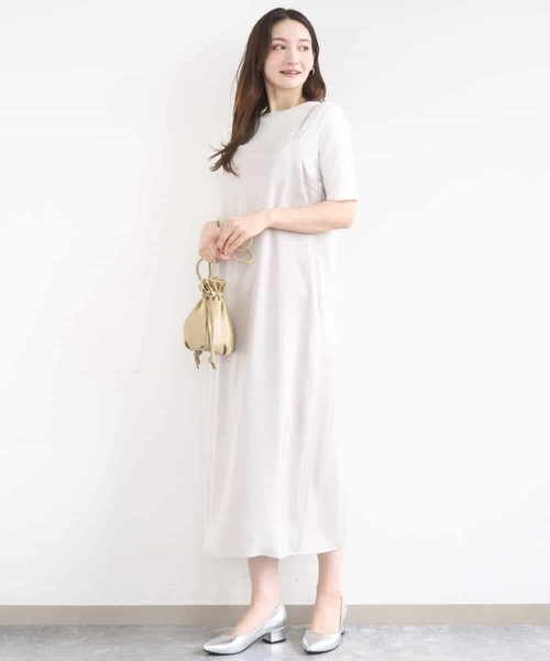 MK MICHEL KLEIN（エムケーミッシェルクラン）の「[洗える]シルケットフライス半袖カットソー（Tシャツ/カットソー・レディース・ネイビー/ホワイト・38）」の4枚目の写真