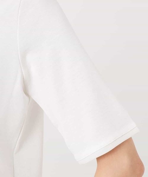 MK MICHEL KLEIN（エムケーミッシェルクラン）の「[洗える]シルケットフライス半袖カットソー（Tシャツ/カットソー・レディース・ネイビー/ホワイト・38）」の9枚目の写真