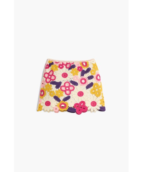 Desigual（デシグアル）の「フローラルクロシェミニスカート（スカート・レディース・ホワイト・M/S/L）」の2枚目の写真