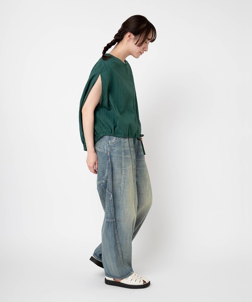 URCH RNA(アーチ アールエヌエー)の「R4429 コックさんの10ポケットペインターパンツ(デニムパンツ・レディース・ライトインディゴブルー/ダークインディゴブルー・FREE)」の4枚目の写真