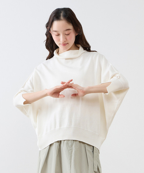 【LOURMARIN】コットンリネン天竺ドルマンニット