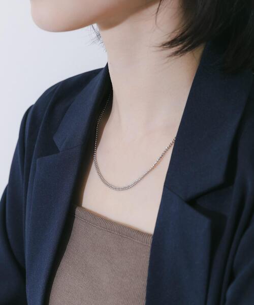 SMELLY(スメリー)の「ステンレス2ラインボールチェーンネックレス(ネックレス・レディース・シルバー・-)」の4枚目の写真