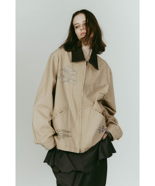 Knuth Marf（クヌースマーフ）の「embroidered jacket(unisex)（ブルゾン・レディース・ブルー/ベージュ・FREE）」の7枚目の写真