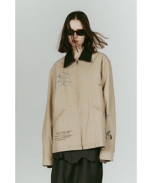Knuth Marf（クヌースマーフ）の「embroidered jacket(unisex)（ブルゾン・レディース・ブルー/ベージュ・FREE）」の12枚目の写真