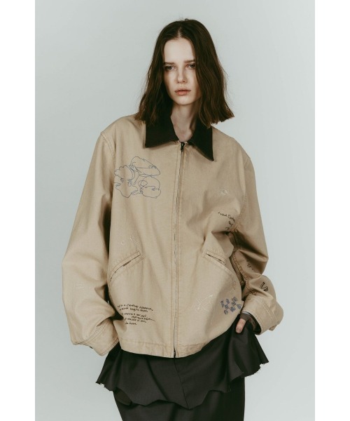 Knuth Marf（クヌースマーフ）の「embroidered jacket(unisex)（ブルゾン・レディース・ブルー/ベージュ・FREE）」の13枚目の写真