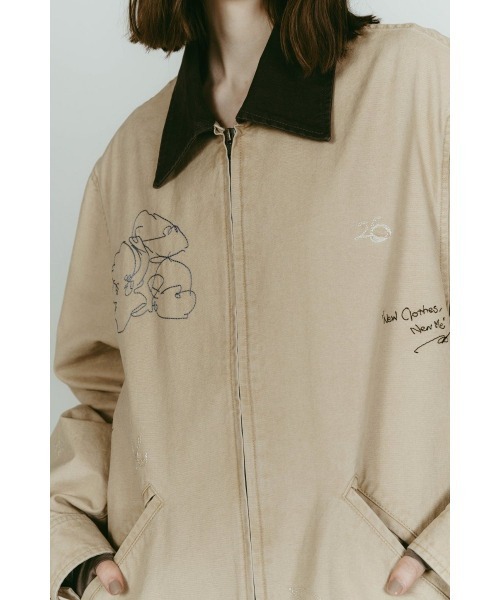 Knuth Marf（クヌースマーフ）の「embroidered jacket(unisex)（ブルゾン・レディース・ブルー/ベージュ・FREE）」の14枚目の写真