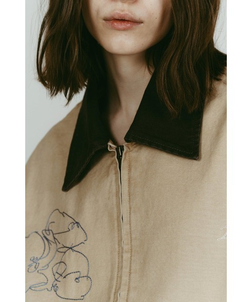 Knuth Marf（クヌースマーフ）の「embroidered jacket(unisex)（ブルゾン・レディース・ブルー/ベージュ・FREE）」の15枚目の写真