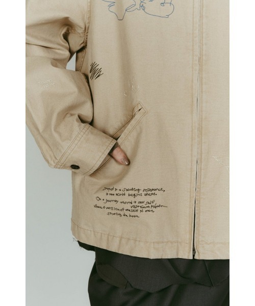 Knuth Marf（クヌースマーフ）の「embroidered jacket(unisex)（ブルゾン・レディース・ブルー/ベージュ・FREE）」の16枚目の写真