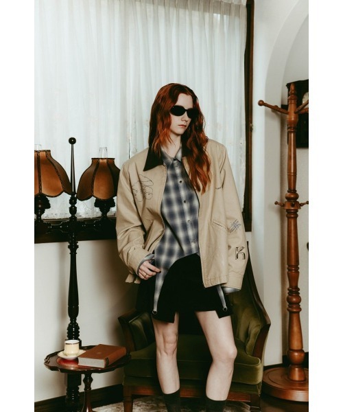 Knuth Marf（クヌースマーフ）の「embroidered jacket(unisex)（ブルゾン・レディース・ブルー/ベージュ・FREE）」の21枚目の写真