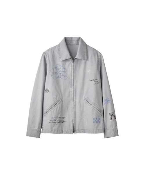 Knuth Marf（クヌースマーフ）の「embroidered jacket(unisex)（ブルゾン・レディース・ブルー/ベージュ・FREE）」の4枚目の写真