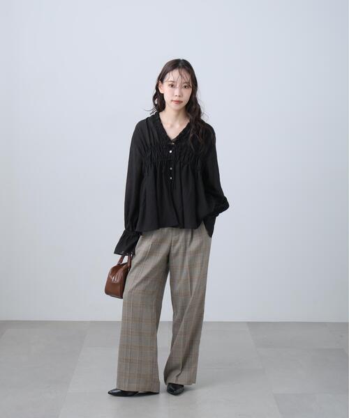 FREE'S MART(フリーズマート)の「◆シャーリングドロストブラウス(シャツ/ブラウス・レディース・イエロー/ホワイト/ブルー/ブラック・FREE)」の13枚目の写真