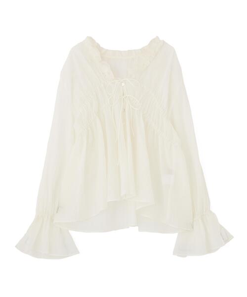 FREE'S MART(フリーズマート)の「◆シャーリングドロストブラウス(シャツ/ブラウス・レディース・イエロー/ホワイト/ブルー/ブラック・FREE)」の17枚目の写真