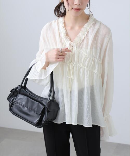 FREE'S MART(フリーズマート)の「◆シャーリングドロストブラウス(シャツ/ブラウス・レディース・イエロー/ホワイト/ブルー/ブラック・FREE)」の20枚目の写真