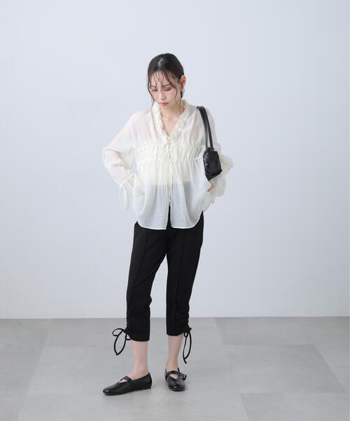 FREE'S MART(フリーズマート)の「◆シャーリングドロストブラウス(シャツ/ブラウス・レディース・イエロー/ホワイト/ブルー/ブラック・FREE)」の21枚目の写真