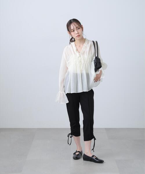 FREE'S MART(フリーズマート)の「◆シャーリングドロストブラウス(シャツ/ブラウス・レディース・イエロー/ホワイト/ブルー/ブラック・FREE)」の22枚目の写真