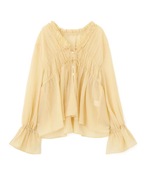 FREE'S MART(フリーズマート)の「◆シャーリングドロストブラウス(シャツ/ブラウス・レディース・イエロー/ホワイト/ブルー/ブラック・FREE)」の10枚目の写真