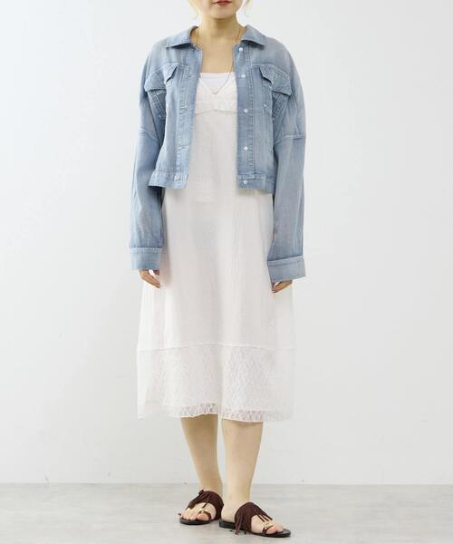 SOFFITTO(ソフィット)の「シアーGジャン型デニムシャツ(シャツ/ブラウス・レディース・インディゴブルー/ケミカルウォッシュ・FREE)」の7枚目の写真