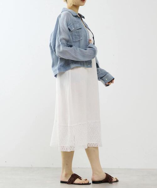 SOFFITTO(ソフィット)の「シアーGジャン型デニムシャツ(シャツ/ブラウス・レディース・インディゴブルー/ケミカルウォッシュ・FREE)」の8枚目の写真