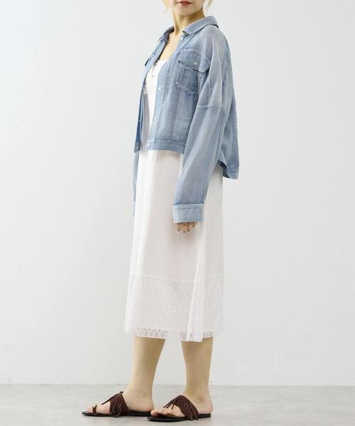 SOFFITTO(ソフィット)の「シアーGジャン型デニムシャツ(シャツ/ブラウス・レディース・インディゴブルー/ケミカルウォッシュ・FREE)」の9枚目の写真