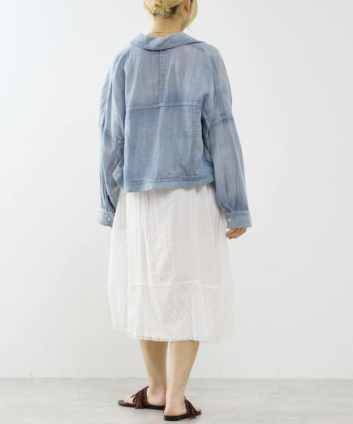 SOFFITTO(ソフィット)の「シアーGジャン型デニムシャツ(シャツ/ブラウス・レディース・インディゴブルー/ケミカルウォッシュ・FREE)」の10枚目の写真