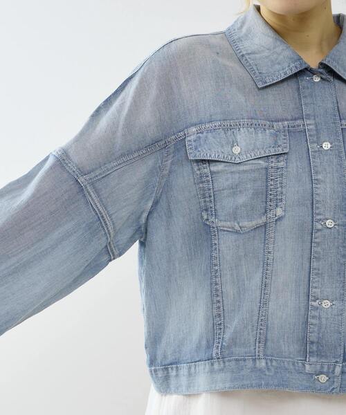 SOFFITTO(ソフィット)の「シアーGジャン型デニムシャツ(シャツ/ブラウス・レディース・インディゴブルー/ケミカルウォッシュ・FREE)」の13枚目の写真