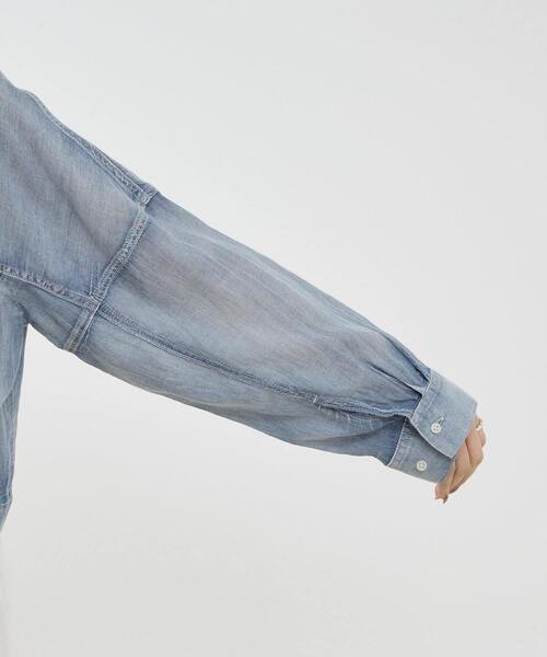 SOFFITTO(ソフィット)の「シアーGジャン型デニムシャツ(シャツ/ブラウス・レディース・インディゴブルー/ケミカルウォッシュ・FREE)」の14枚目の写真
