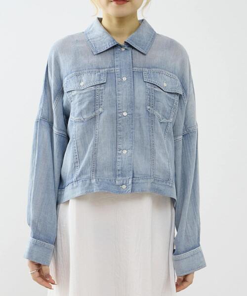 SOFFITTO(ソフィット)の「シアーGジャン型デニムシャツ(シャツ/ブラウス・レディース・インディゴブルー/ケミカルウォッシュ・FREE)」の15枚目の写真