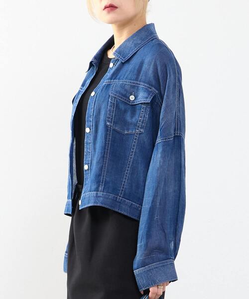 SOFFITTO(ソフィット)の「シアーGジャン型デニムシャツ(シャツ/ブラウス・レディース・インディゴブルー/ケミカルウォッシュ・FREE)」の17枚目の写真