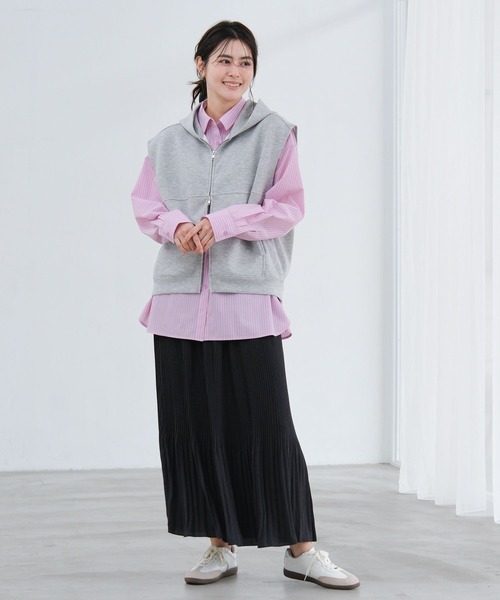 LAKOLE（ラコレ）の「ダンボールZIPベスト / 658033（ベスト・レディース・ブラック/グレー・FREE）」の4枚目の写真