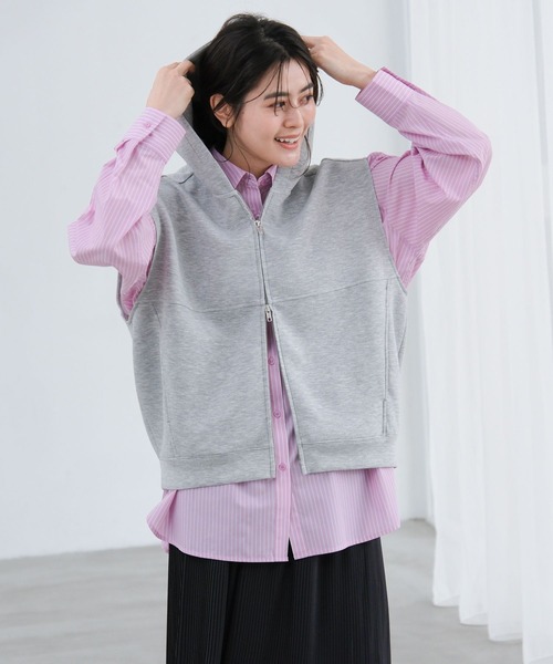 LAKOLE（ラコレ）の「ダンボールZIPベスト / 658033（ベスト・レディース・ブラック/グレー・FREE）」の8枚目の写真