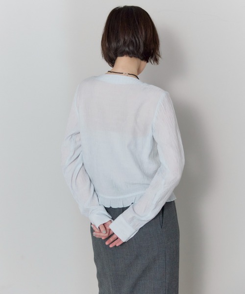 leimn（レイムン）の「フロントシャーリングシアーブラウス（シャツ/ブラウス・レディース・ホワイト/サックスブルー・FREE）」の12枚目の写真