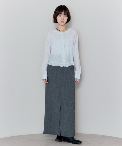 leimn（レイムン）の「フロントシャーリングシアーブラウス（シャツ/ブラウス・レディース・ホワイト/サックスブルー・FREE）」の14枚目の写真