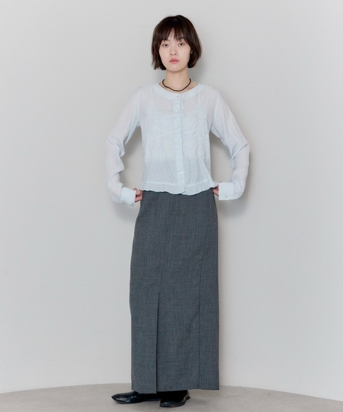 leimn（レイムン）の「フロントシャーリングシアーブラウス（シャツ/ブラウス・レディース・ホワイト/サックスブルー・FREE）」の15枚目の写真