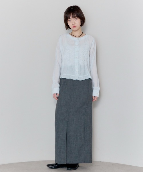 leimn（レイムン）の「フロントシャーリングシアーブラウス（シャツ/ブラウス・レディース・ホワイト/サックスブルー・FREE）」の16枚目の写真