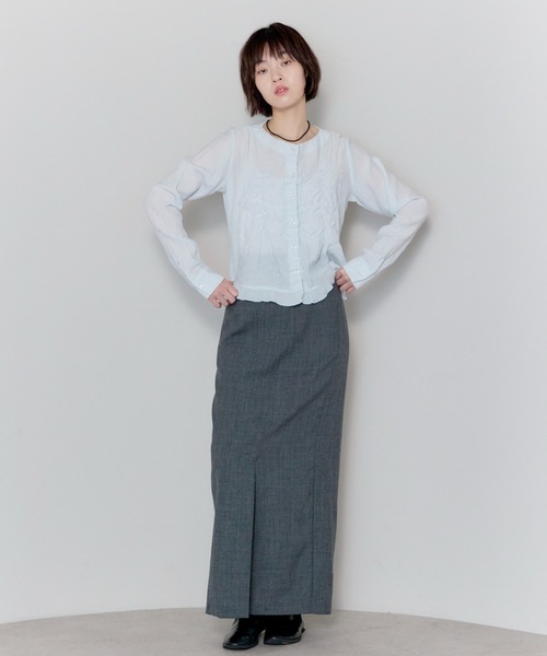 leimn（レイムン）の「フロントシャーリングシアーブラウス（シャツ/ブラウス・レディース・ホワイト/サックスブルー・FREE）」の17枚目の写真