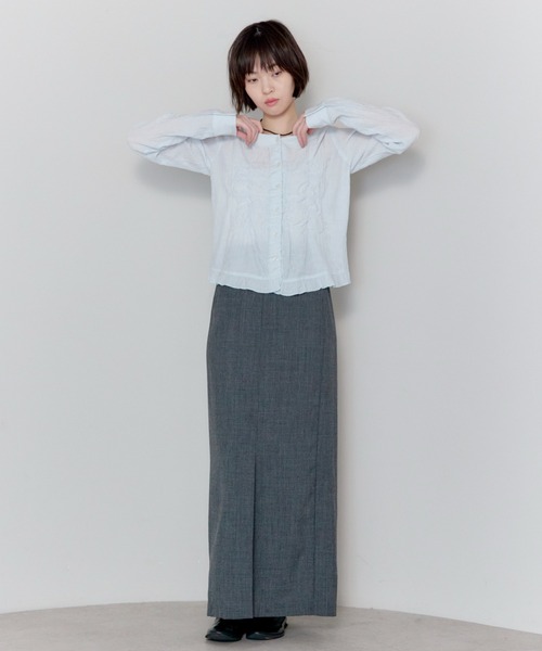 leimn（レイムン）の「フロントシャーリングシアーブラウス（シャツ/ブラウス・レディース・ホワイト/サックスブルー・FREE）」の18枚目の写真