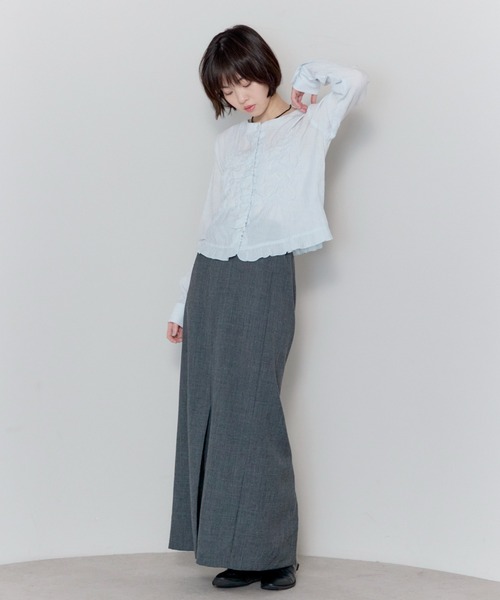 leimn（レイムン）の「フロントシャーリングシアーブラウス（シャツ/ブラウス・レディース・ホワイト/サックスブルー・FREE）」の19枚目の写真