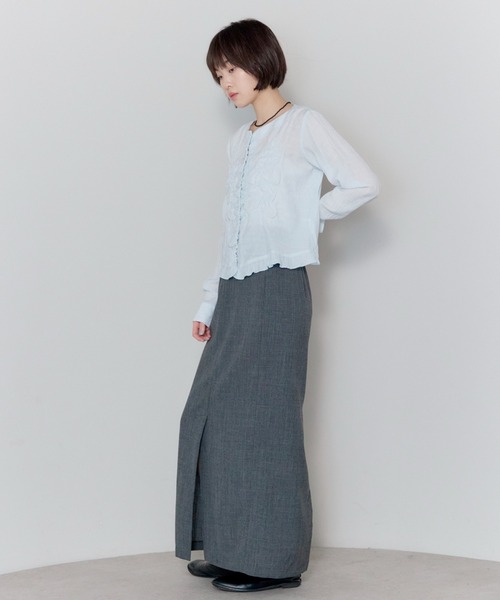 leimn（レイムン）の「フロントシャーリングシアーブラウス（シャツ/ブラウス・レディース・ホワイト/サックスブルー・FREE）」の20枚目の写真