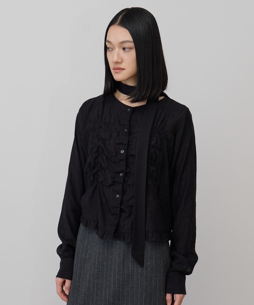 leimn(レイムン)の「フロントシャーリングシアーブラウス(シャツ/ブラウス・レディース・ホワイト/サックスブルー/ブラック/チェック・FREE)」の7枚目の写真