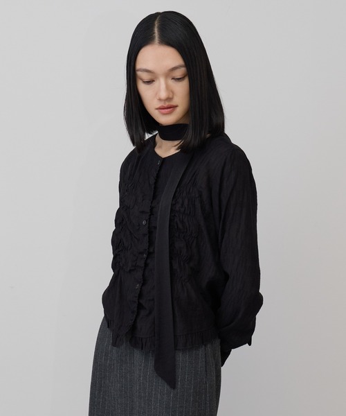 leimn(レイムン)の「フロントシャーリングシアーブラウス(シャツ/ブラウス・レディース・ホワイト/サックスブルー/ブラック/チェック・FREE)」の8枚目の写真