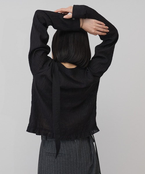 leimn(レイムン)の「フロントシャーリングシアーブラウス(シャツ/ブラウス・レディース・ホワイト/サックスブルー/ブラック/チェック・FREE)」の10枚目の写真