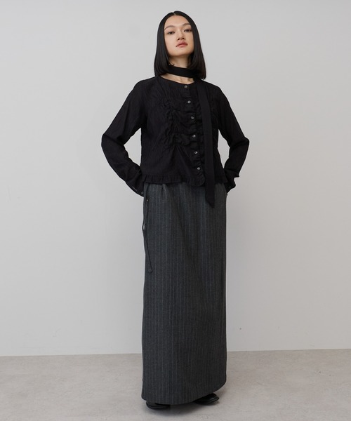 leimn(レイムン)の「フロントシャーリングシアーブラウス(シャツ/ブラウス・レディース・ホワイト/サックスブルー/ブラック/チェック・FREE)」の12枚目の写真
