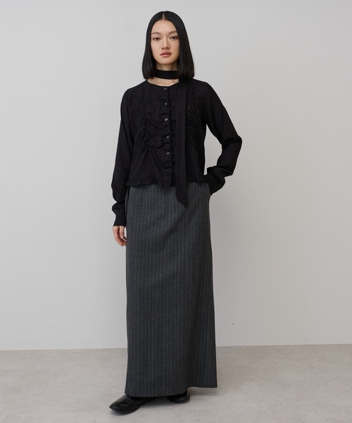leimn(レイムン)の「フロントシャーリングシアーブラウス(シャツ/ブラウス・レディース・ホワイト/サックスブルー/ブラック/チェック・FREE)」の13枚目の写真